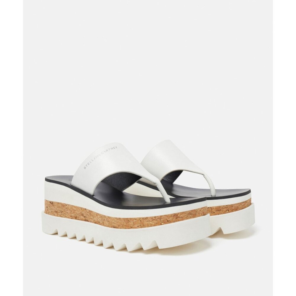 Stella McCartney Sneak-Elyse Logo Printed Sandals, Size 7B, NWT
